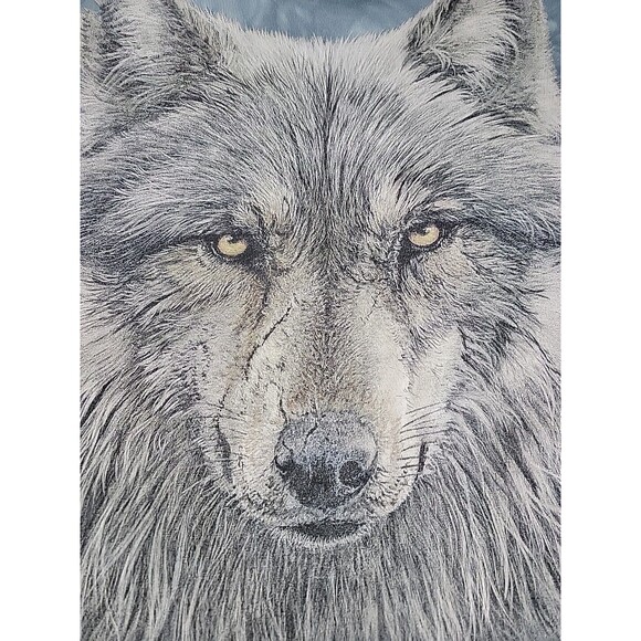 The Mountain Wolf Moon Shirt Mens L Tie Dye Blue Nature Woods Animal Fierce EUC - Picture 9 of 12